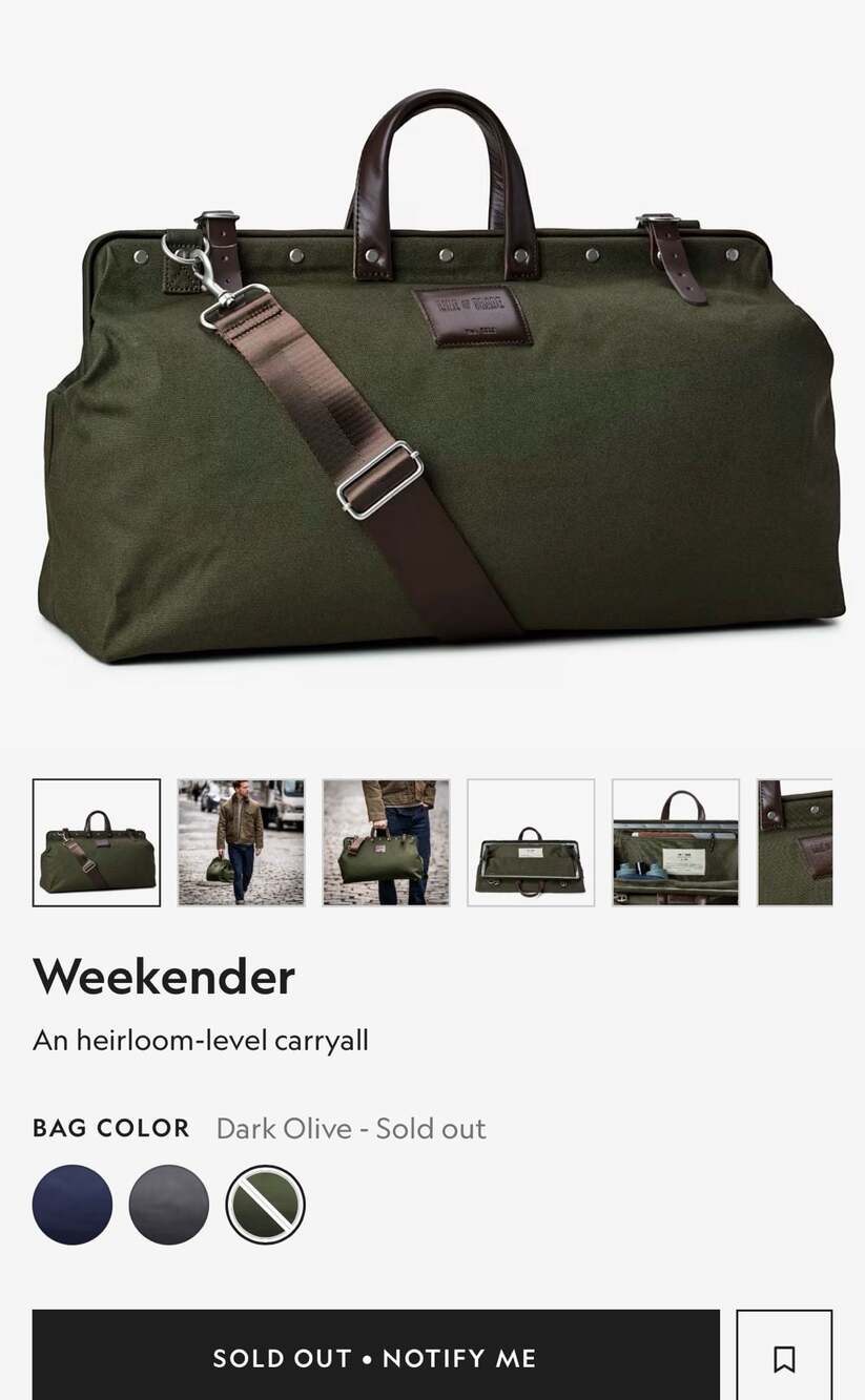 Line of Trade The Weekender Canvas Bag Dark Olive